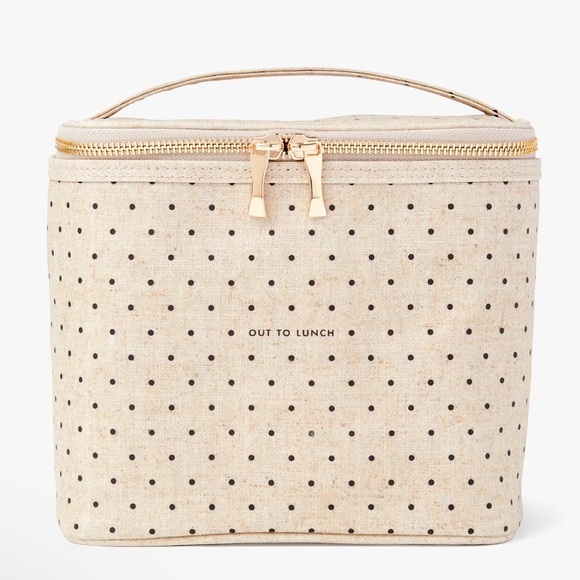 👜 Kate Spade New York Polka Dot Lunch Tote - Cream and Black 🌟 - Picture 2 of 11